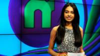 Newsround presenter Nel Hedayat in the Newsround studio