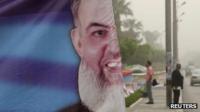 A poster of barred presidential candidate Hazem Abu Ismail in Cairo April 18