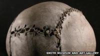 Close up of the world's oldest football