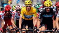 Group of riders in the Tour de France