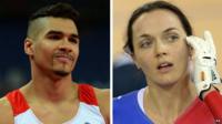 Split picture of Olympians Victoria Pendleton and Louis Smith