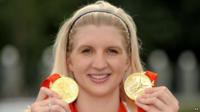 Rebecca Adlington with her Olympic medals.