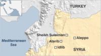 Map showing Sheikh Suleiman Base 111