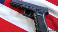 Gun, US flag