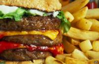 Huge cheeseburger and fries