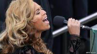 Beyonce performing the US national anthem