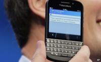 A BlackBerry smartphone with full physical keyboard
