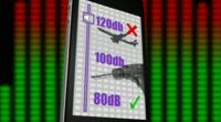 A phone showing sound levels