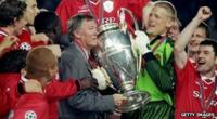Sir alex Ferguson with the European Cup
