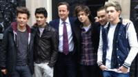 One Direction with British Prime Minister David Cameron