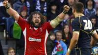 Wales celebrate their win