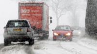 Cars in snow in Kent