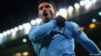 Sergio Aguero of Manchester City celebrates scoring