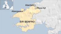 Map o'r ardal