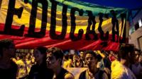 Protesters in Belo Horizonte, Brazil