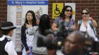 Tourists also gathered outside the hospital after the news broke