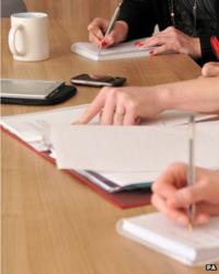 Notes being taken during a meeting