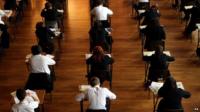 Pupils sitting GCSE exam
