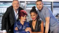 X Factor judges Louis Walsh, Sharon Osbourne, Nicole Scherzinger and Gary Barlow