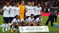 England team pose for photos