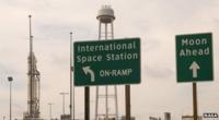 Signposts outside a Nasa space base