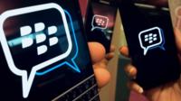 Smartphones showing the BBM logo