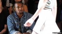 Kanye West on the front row at New York Fashion Week