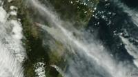 Fires seen from space.