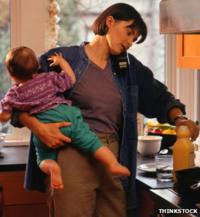 Multitasking woman