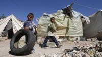 Two young refugees from Syria