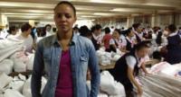Leah in Cebu with volunteers packing supplies for victims of Typhoon Haiyan