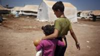 Children at a refugee camp