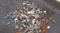 Cutlery found in sewer