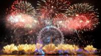 Fireworks at the London Eye