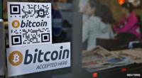 A Bitcoin poster in a shop