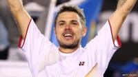 Stanislas Wawrinka celebrates his win
