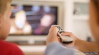 Children watching TV