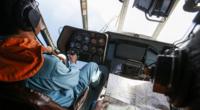 Inside a helicopter cockpit