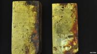 Gold bars recovered from the SS Central America shipwreck site