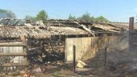 Fire damaged farm buildings at Penallt, Monmouthshire