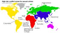 Map of high risk conflict zones for sexual crimes