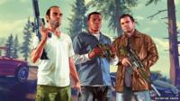 The main characters in Grand theft Auto V are Trevor (left), Franklin and Michael (right)