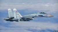 A Russian Sukhoi Su-27 fighter