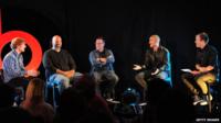 Ed Sheeran, Paul Rosenberg, Spike Stent, Zane Lowe and Luke Wood
