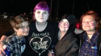 Rhona, Ellie Gillard, 18, Lottie May Taylor, 18 and Abbie O'Neill, 19 (L-R) watched Paramore in Leeds