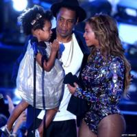 Blue Ivy, Jay Z and Beyonce