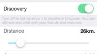 Discovery settings on Tinder