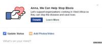 Ebola button appears on Facebook