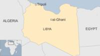 Map showing location of al-Ghani oil field in Libya