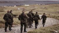 Falklands Islands Defence Force take part in a training exercise in Stanley in 2007